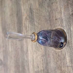 EUC Vintage Bohemia Elegant Glass Bell with Gold Accents *N
